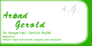 arpad gerold business card